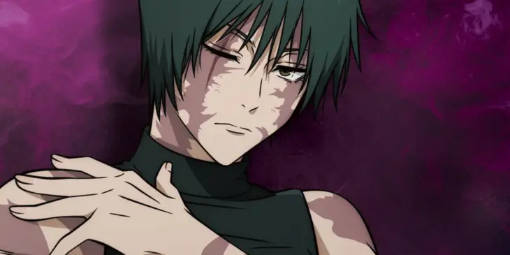 Maki Zen'in em pôster individual de personagem da 3ª temporada de Jujutsu Kaisen