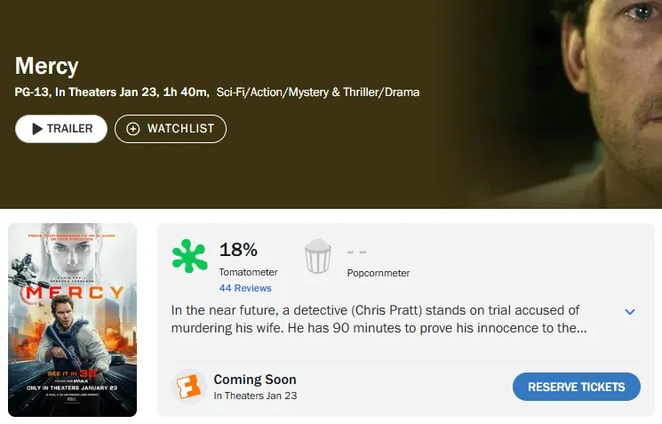 Aprovação de Justiça Artifical no Rotten Tomatoes