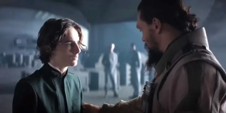 Timothée Chalamet e Jason Momoa em Duna