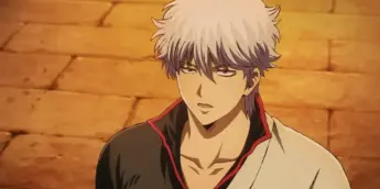 Gintoki em cena do filme compilatório Gintama: Yoshiwara em Chamas