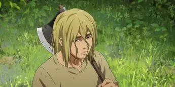 Thorfinn em cena da 2ª temporada de Vinland Saga