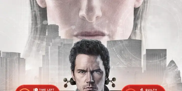 Chris Pratt e Rebecca Ferguson em Justiça Artificial