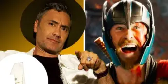 O diretor Taika Waititi e o ator Chris Hemsworth, o Thor