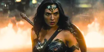 Gal Gadot em ação como a Mulher-Maravilha em Batman v Superman