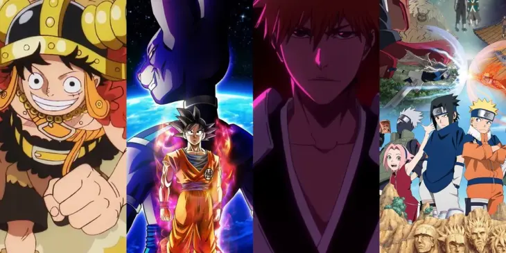 One Piece, Dragon Ball, Bleach e Naruto
