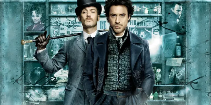 Robert Downey Jr. e Jude Law em Sherlock Holmes