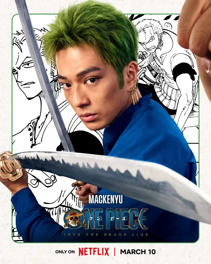Cartaz individual de Zoro para a 2ª temporada de One Piece: A Série