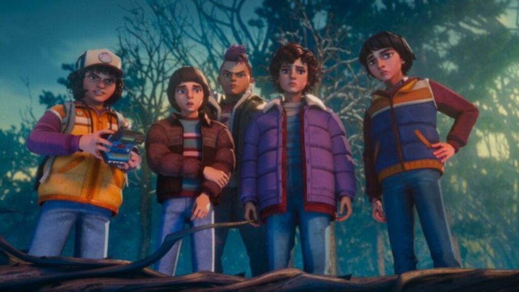 Protagonistas de Stranger Things em Histórias de 85