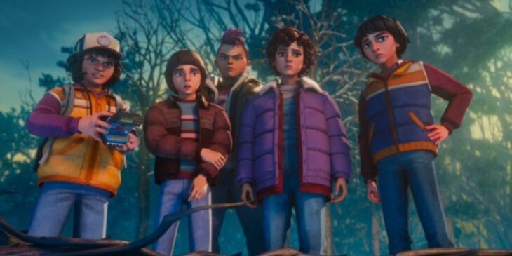 Protagonistas de Stranger Things em Histórias de 85
