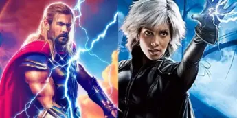 Chris Hemsworth como Thor e Halle Berry como Tempestade