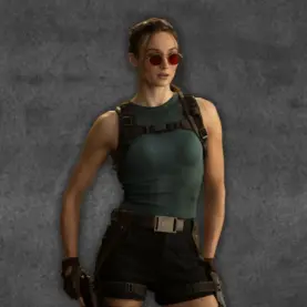 Sophie Turner é Lara Croft, da série Tomb Raider