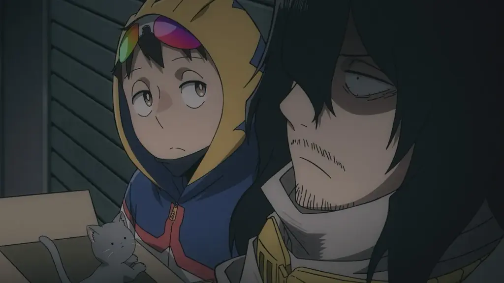 Koichi e Aizawa em cena do Episódio 19 de My Hero Academia: Vigilantes