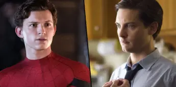 Tom Holland e Tobey Maguire como Peter Parker, o Homem-Aranha