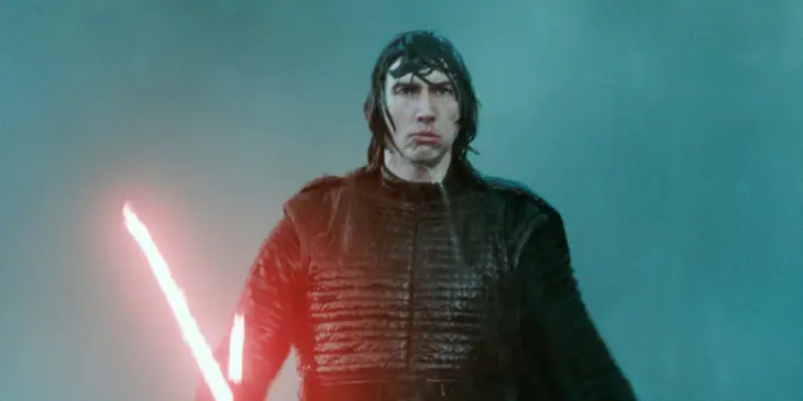 Adam Driver como Kylo Ren na franquia Star Wars