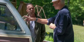 Sam Rockwell e Martin McDonagh em Sete Anúncios Para um Crime