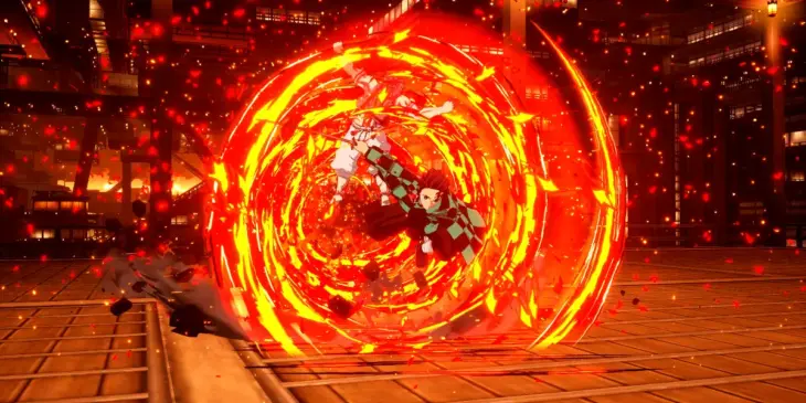 Tanjiro Kamado (Castelo Infinito) em Demon Slayer: The Hinokami Chronicles 2