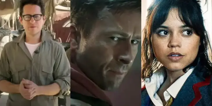 J.J. Abrams, Glen Powell e Jenna Ortega