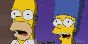 Homer e Marge surpresos em Os Simpsons