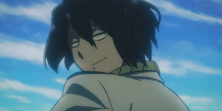 Jovem Aizawa em cena do Episódio 20 de My Hero Academia: Vigilantes
