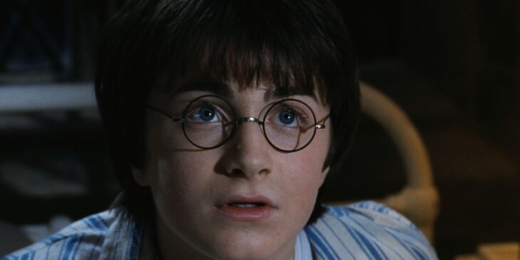 Daniel Radcliffe ainda jovem na saga Harry Potter