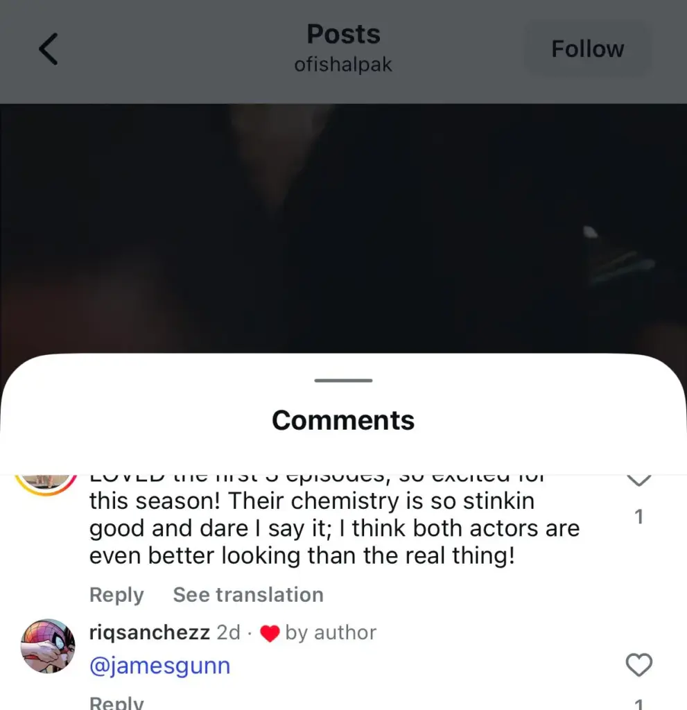 Paul Anthony Kelly reagindo ao comentário de um fã no Instagram