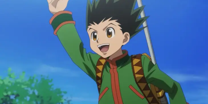 Gon na sequência de abertura do jogo Hunter x Hunter Nen x Survivor