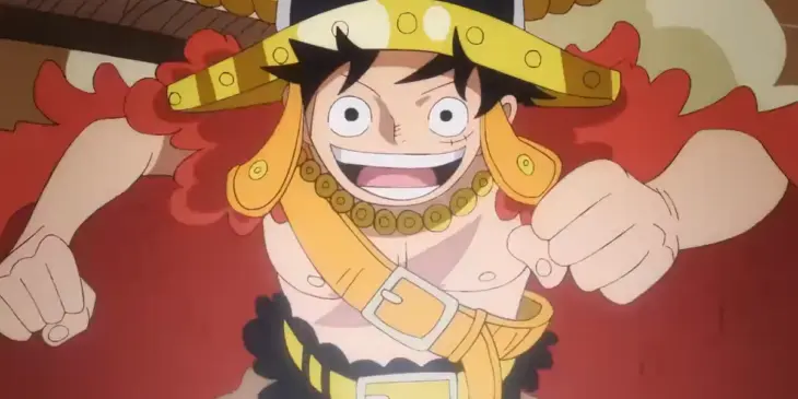 Luffy em cena do Arco de Elbaf de One Piece