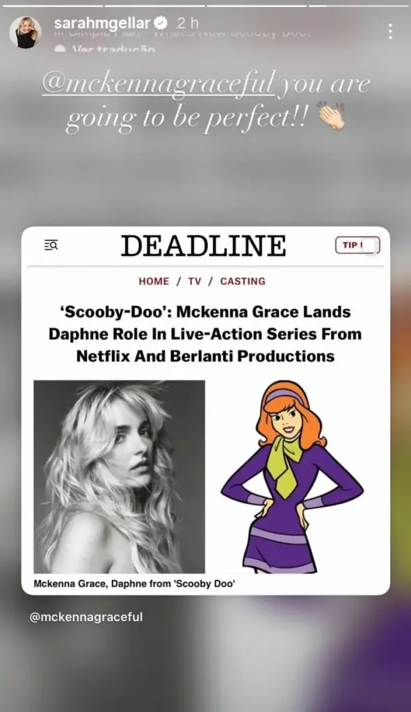 Sarah Michelle Gellar sobre a Daphne da série da Netflix de Scooby-Doo