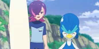 Dot e Quaxwell em cena da Parte 2 da 3ª temporada de Pokémon: Horizontes