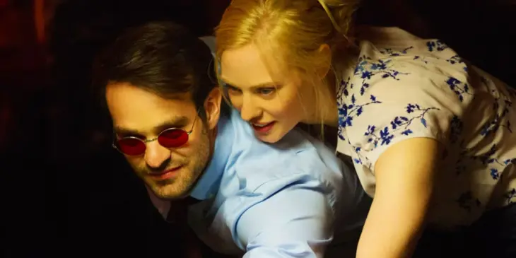 Matt Murdock, o Demolidor, e Karen Page