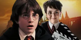 Daniel Radcliffe e Dominic McLaughlin, da série de Harry Potter