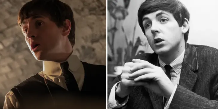 Paul Mescal caracterizado como Paul McCartney, dos Beatles