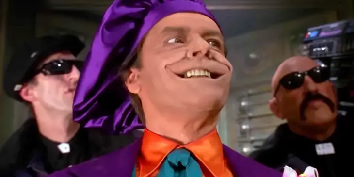 Coringa de Jack Nicholson em Batman de 1989, de Tim Burton
