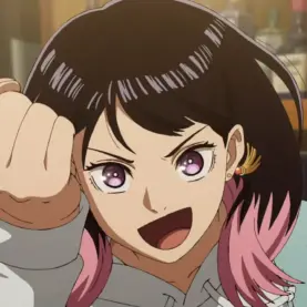 Akane Osaki em cena da adaptção em anime de Akane-banashi