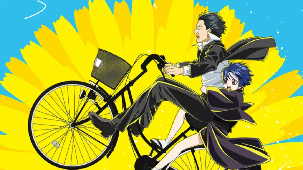 Tetsuo Tanba e Misaki Kurogane na adaptação em anime de Dente-de-Leão