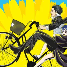 Tetsuo Tanba e Misaki Kurogane na adaptação em anime de Dente-de-Leão