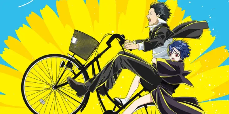 Tetsuo Tanba e Misaki Kurogane na adaptação em anime de Dente-de-Leão