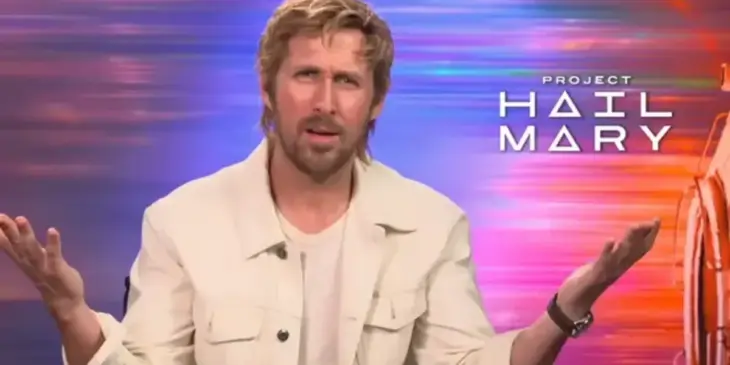 Ryan Gosling durante entrevista para promover Devoradores de Estrelas