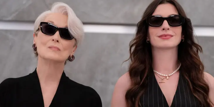 Meryl Streep e Anne Hathaway como Miranda e Andrea em O Diabo Veste Prada 2