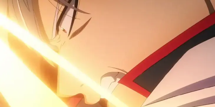 Gintoki enfrentando Hosen em cena de Gintama: Yoshiwara em Chamas