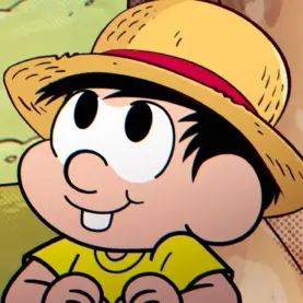 Chico Bento usando o Chapéu de Palha de Luffy