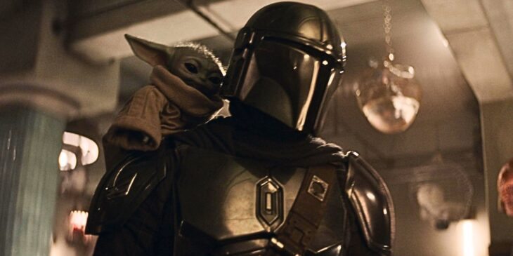 O Mandaloriano e Grogu em filme de Star Wars