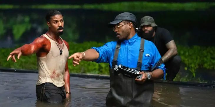 Michael B Jordan e Ryan Coogler em set de Pecadores