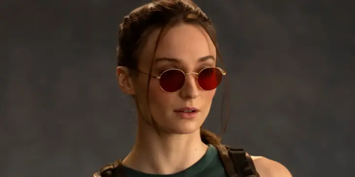 Sophie Turner como Lara Croft em Tomb Raider