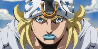 Johnny Joestar em cena do Episódio 1 de JoJo's Bizarre Adventure: Steel Ball Run