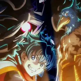 Rakuro e Senraku em cartaz da 3ª temporada de Shangri-La Frontier