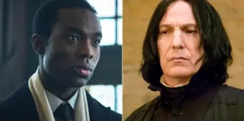 Paapa Essiedu, o novo Severo Snape, e Alan Rickman, o intérprete original do personagem no cinema