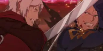 Dante contra Vergil em cena da 2ª temporada de Devil May Cry