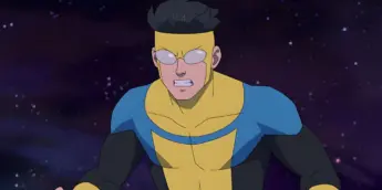 Mark Grayson lutando no espaço em Invencível