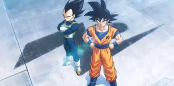 Vegeta e Goku em cena de Dragon Ball Super: The Galactic Patrol